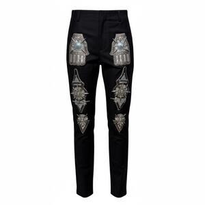 Spiked metal plate pant